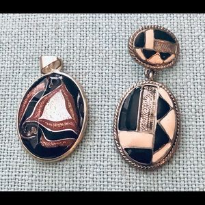 Silver Neck Collar with Two Pendants